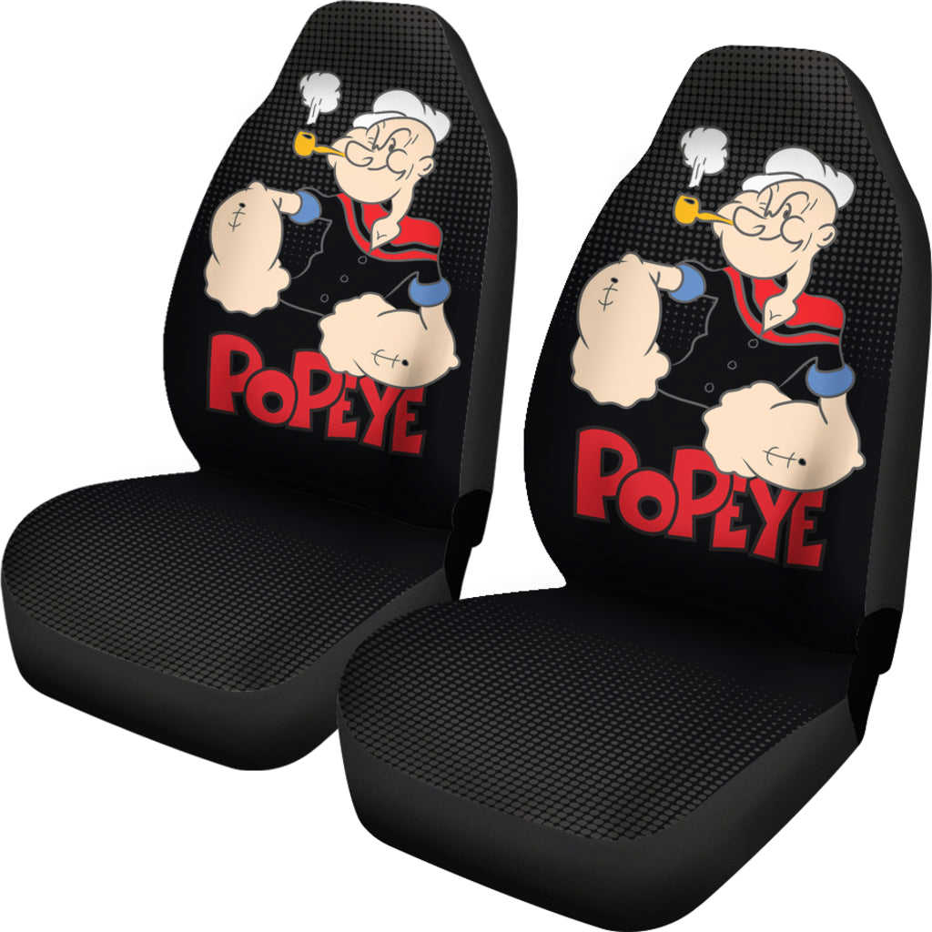Popeye Car Seat Covers - Halftone Background Custom-Made Car Accessories