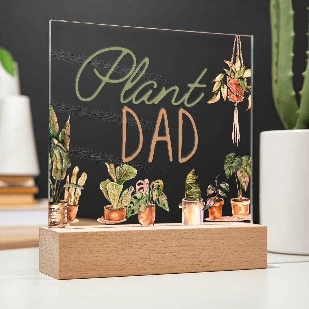 Funny Plant Acrylic LED Night Light - Indoor Garden Decor - Perfect Gift for Plant Lovers