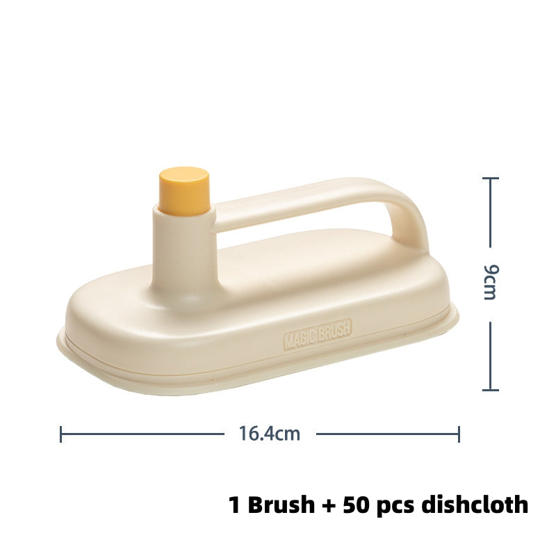 Magic Brush with 50pcs Disposable Rag - Kitchen Cleaning Gadget