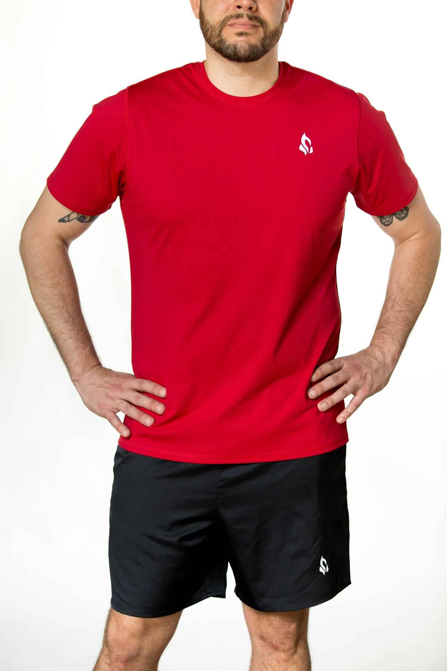 Red Sustainable & Ethical Fashion Fitness Shirt