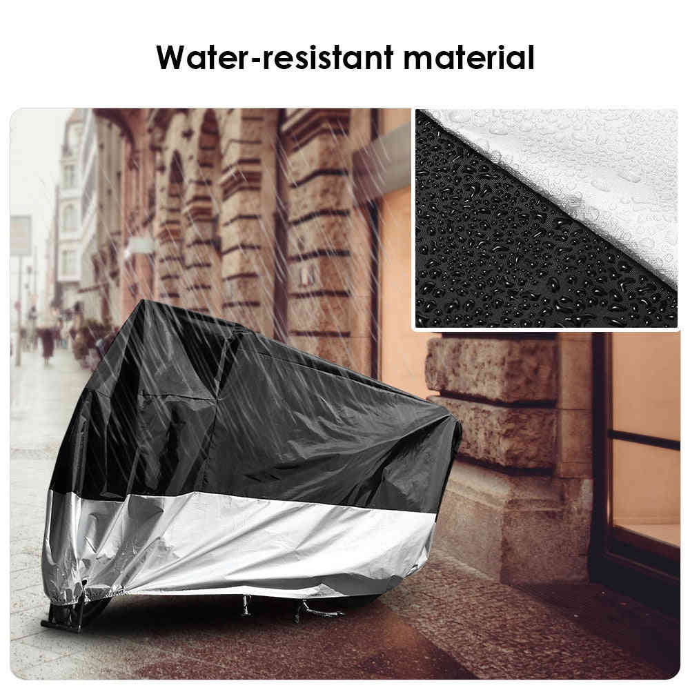 Motorcycle Cover Outdoor UV Protector Waterproof Dustproof Bike Cover with Elastic Hem