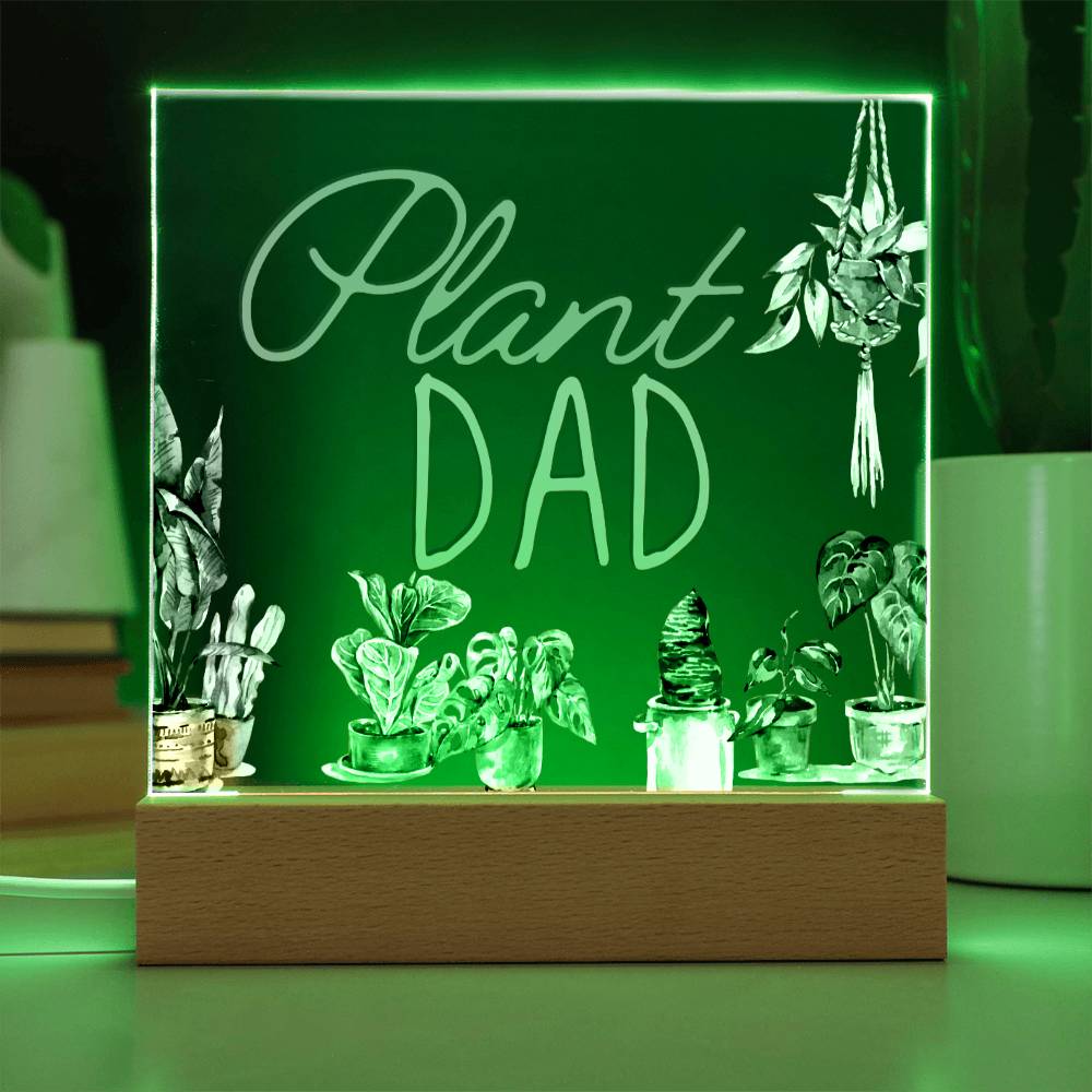 Funny Plant Acrylic LED Night Light - Indoor Garden Decor - Perfect Gift for Plant Lovers