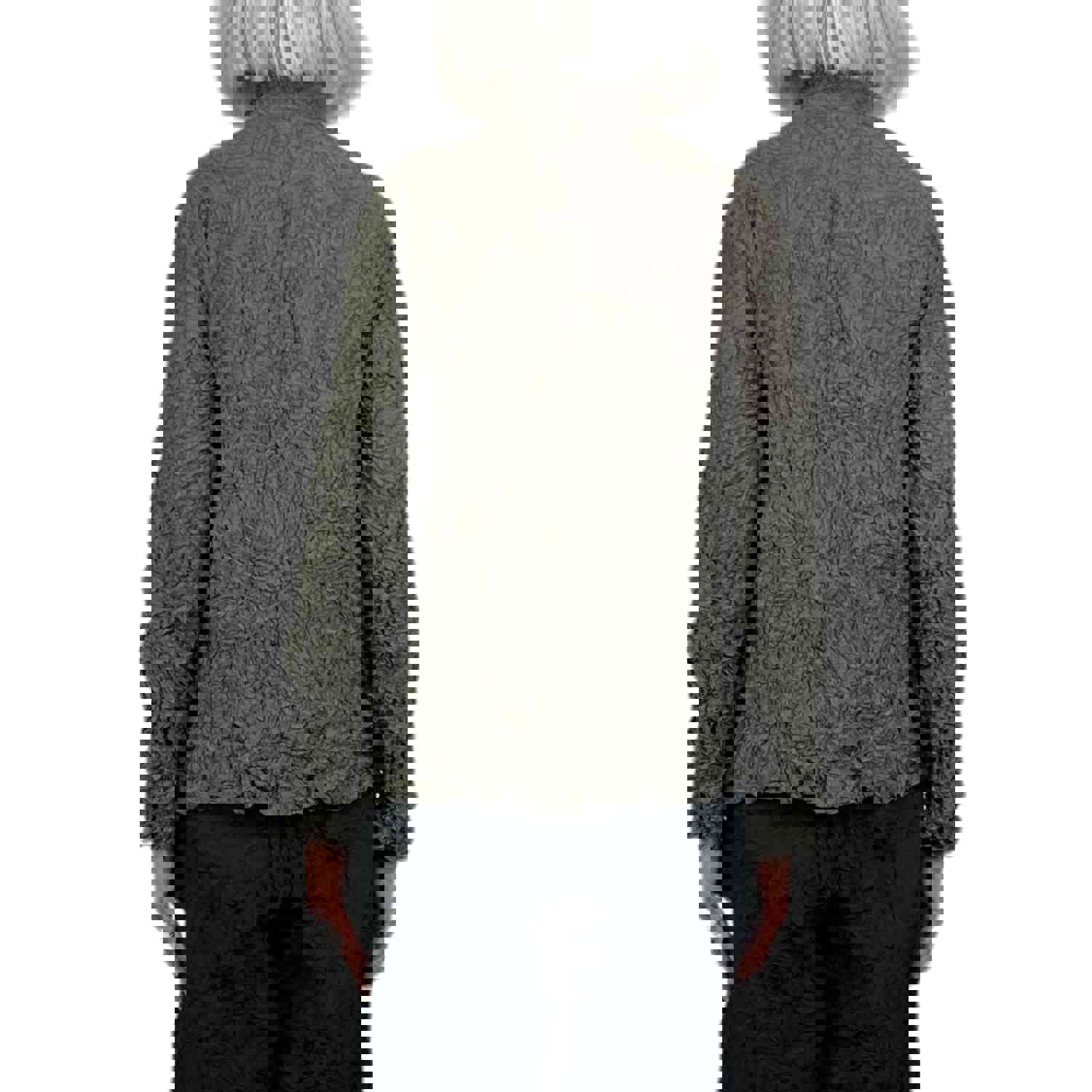 LEAF PRINT PLEATED SHORT JACKET