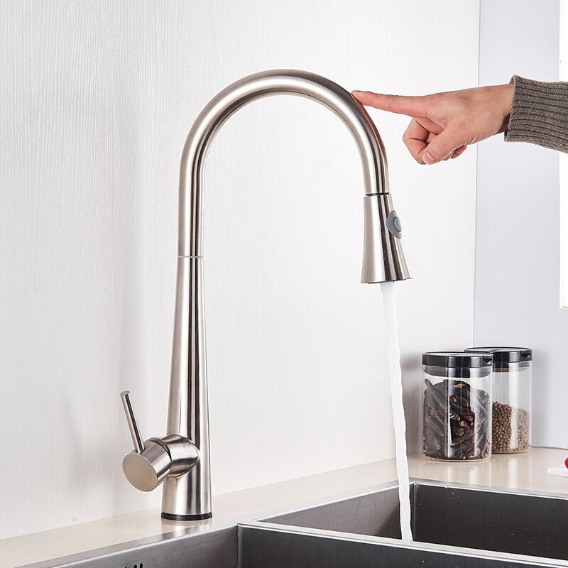 MIRODEMI® Smart Sensor Kitchen Faucet Mixer in White/Matte Black/Brushed Nickel