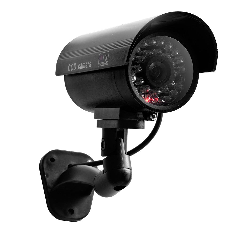 Fake Camera Dummy Waterproof Security CCTV Surveillance Camera With Flashing Red LED Light