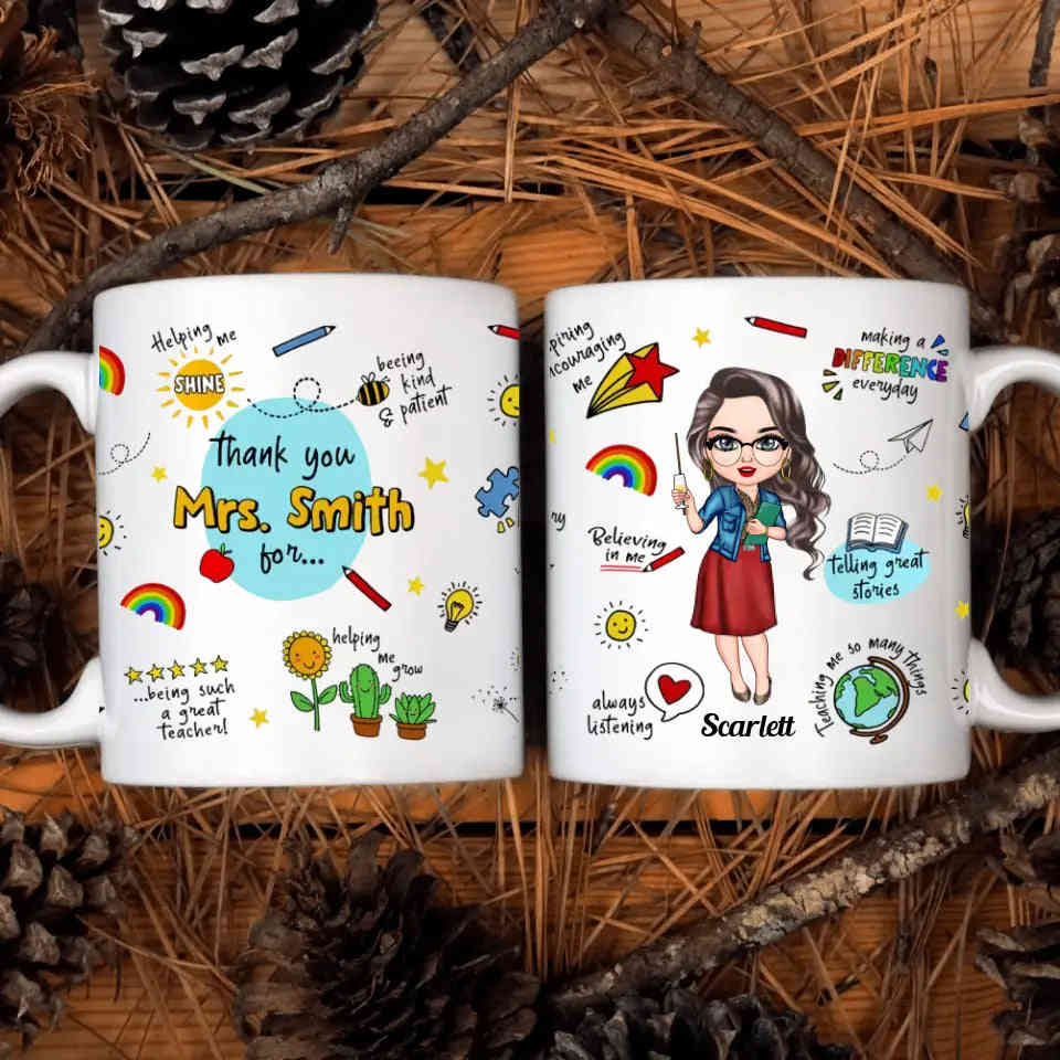 Personalized Custom White Mug - Perfect Gift for Teachers, Birthday, and Special Occasions