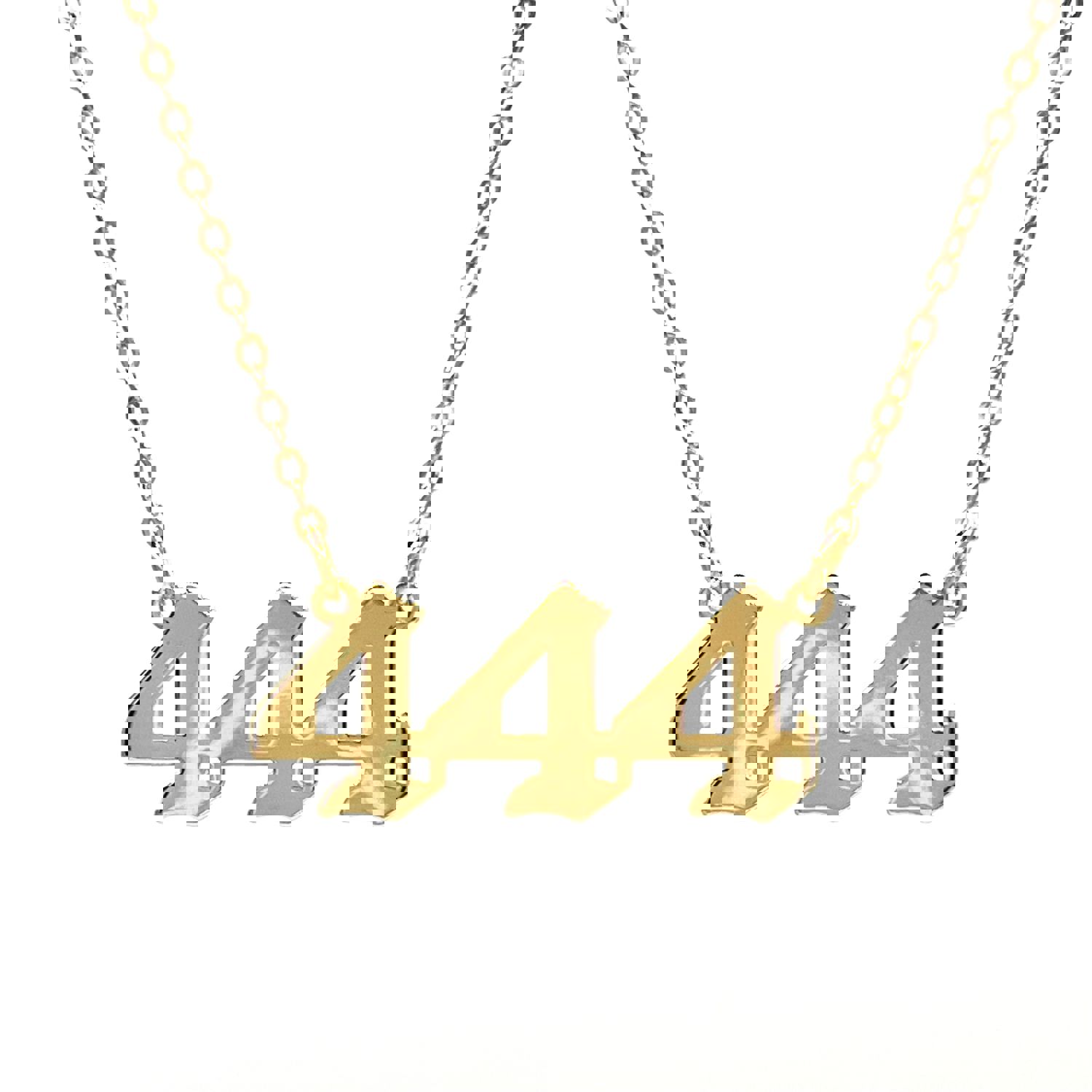 Gold Filled Angel Number Necklace with Engraved Spiritual Message