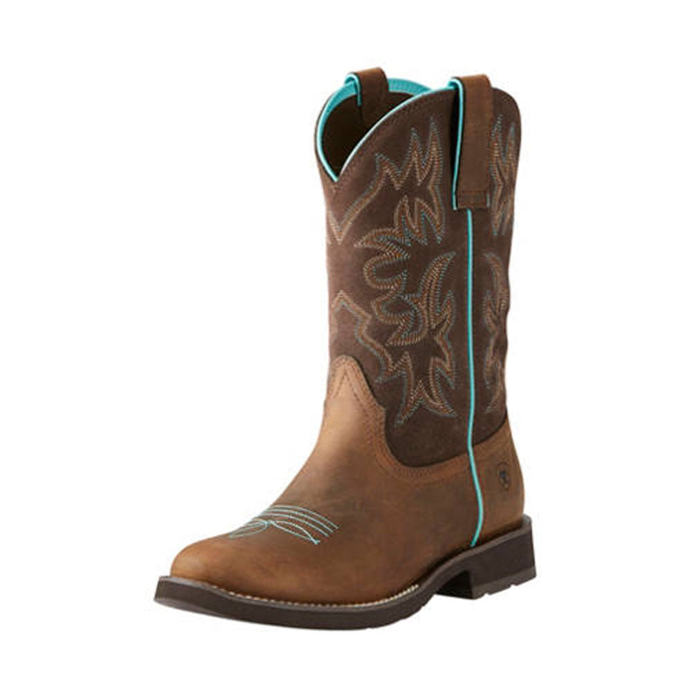 Ariat Women's Delilah Round Toe Western Cowgirl Boot - Distressed Brown