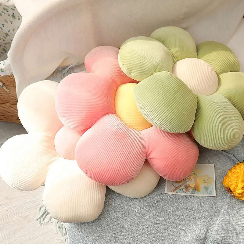 35cm Colorful Flowers Plush Cushion Stuffed Toy for Girls, Babies, and Home Decor