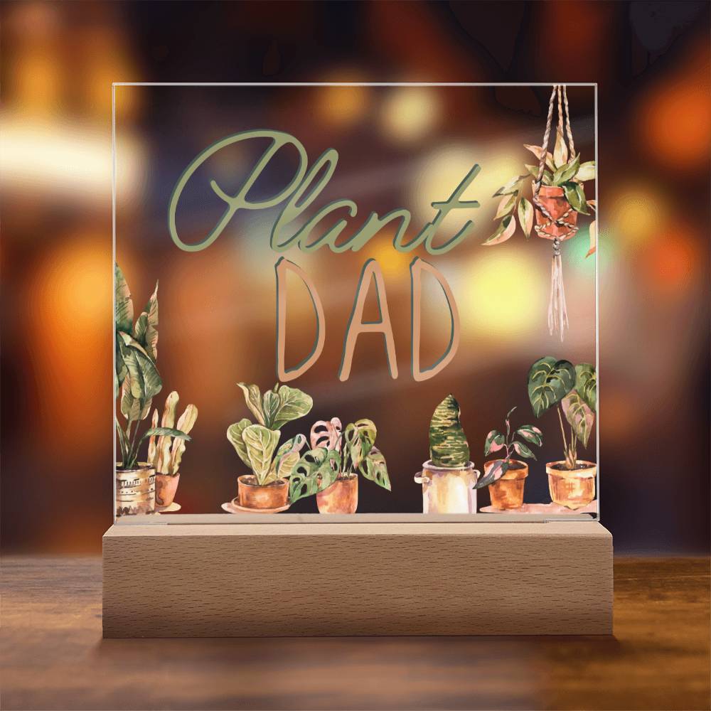 Funny Plant Acrylic LED Night Light - Indoor Garden Decor - Perfect Gift for Plant Lovers