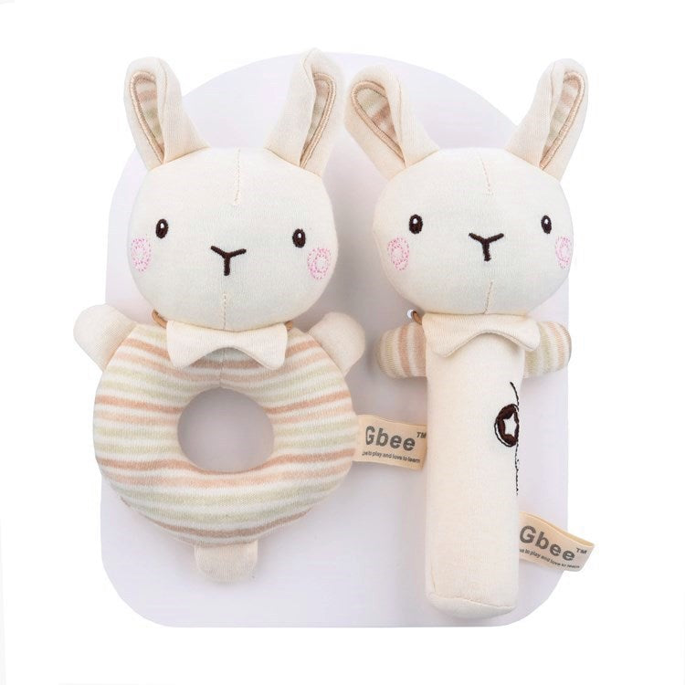 2 Pcs Plush Baby Soft Rattle Toys with Bell and Rattle Paper - Buy 1 Get 1 at 50% Off