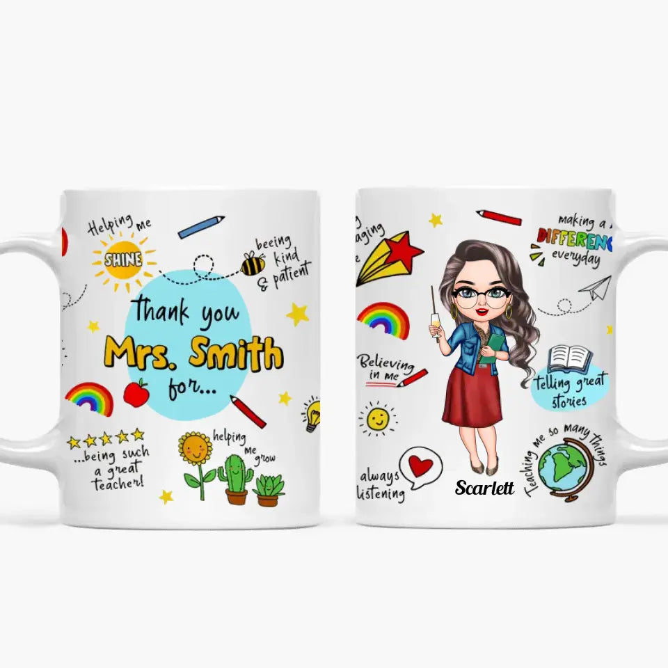Personalized Custom White Mug - Perfect Gift for Teachers, Birthday, and Special Occasions