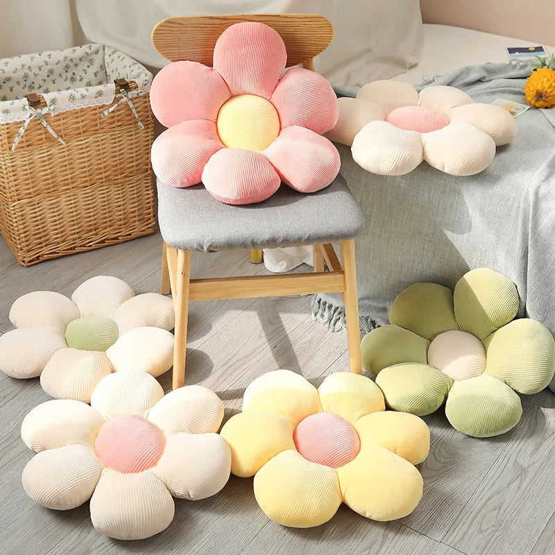 35cm Colorful Flowers Plush Cushion Stuffed Toy for Girls, Babies, and Home Decor