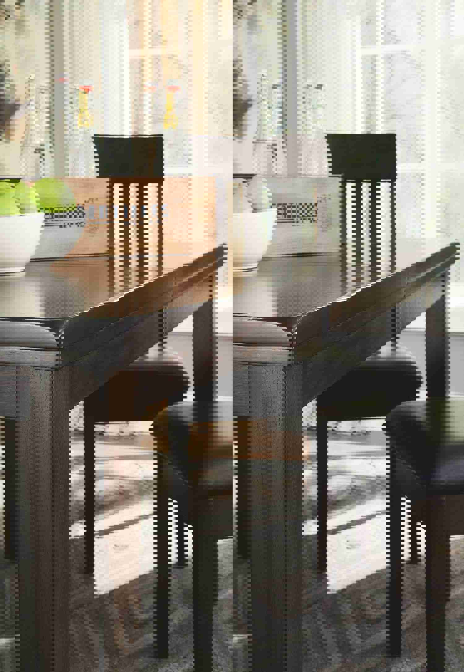 Haddigan Dark Brown Rectangular Dining Room Extension Table