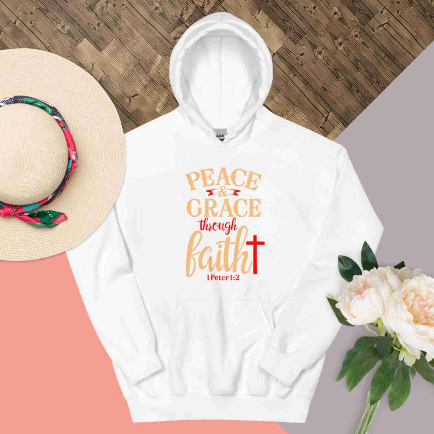 F&H Christian Peace & Grace Through Faith Women Hoodie