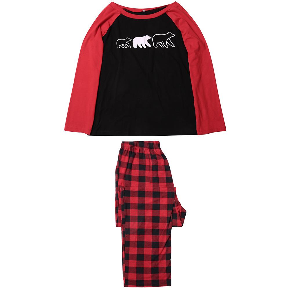 Fashion Family Christmas Plaid Pattern Pajamas Set Long Sleeve 2 Pieces Sleepwear Set