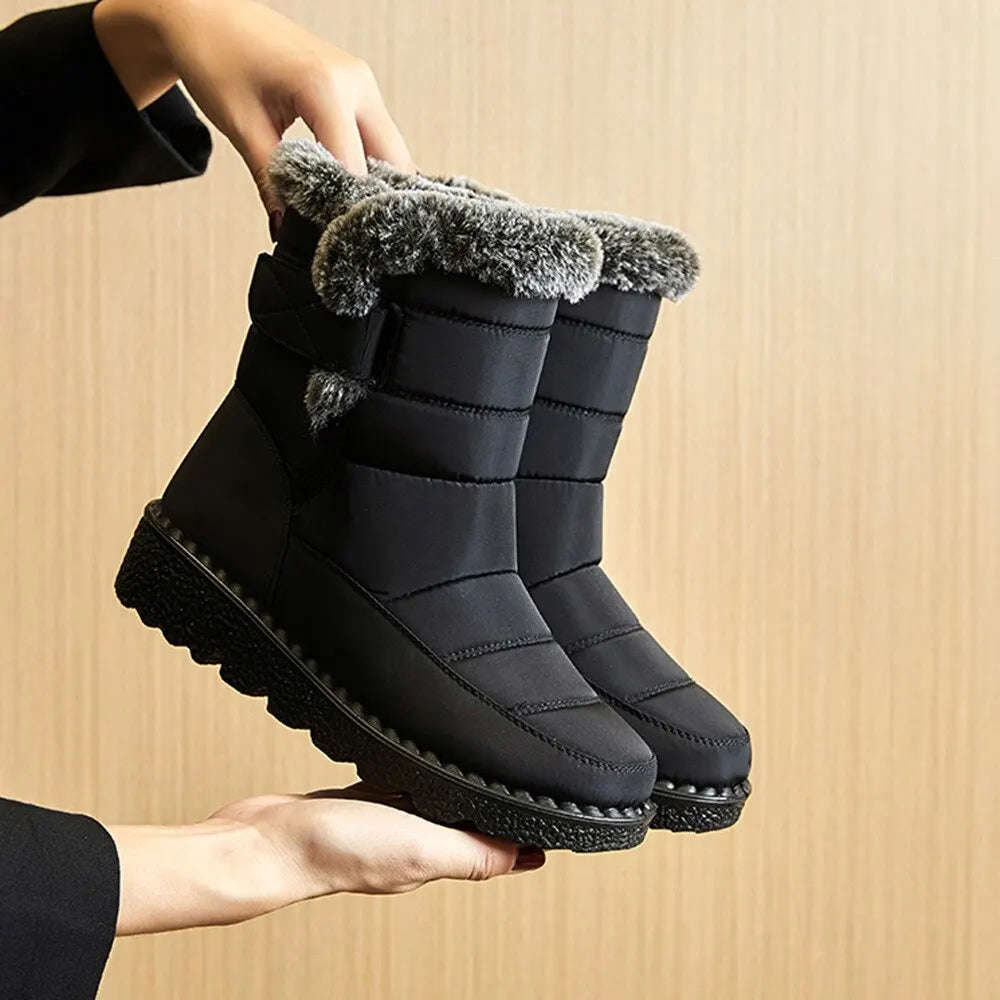 2023 New Faux Fur Waterproof Winter Snow Boots for Men & Women - Warm Platform Ankle Boots
