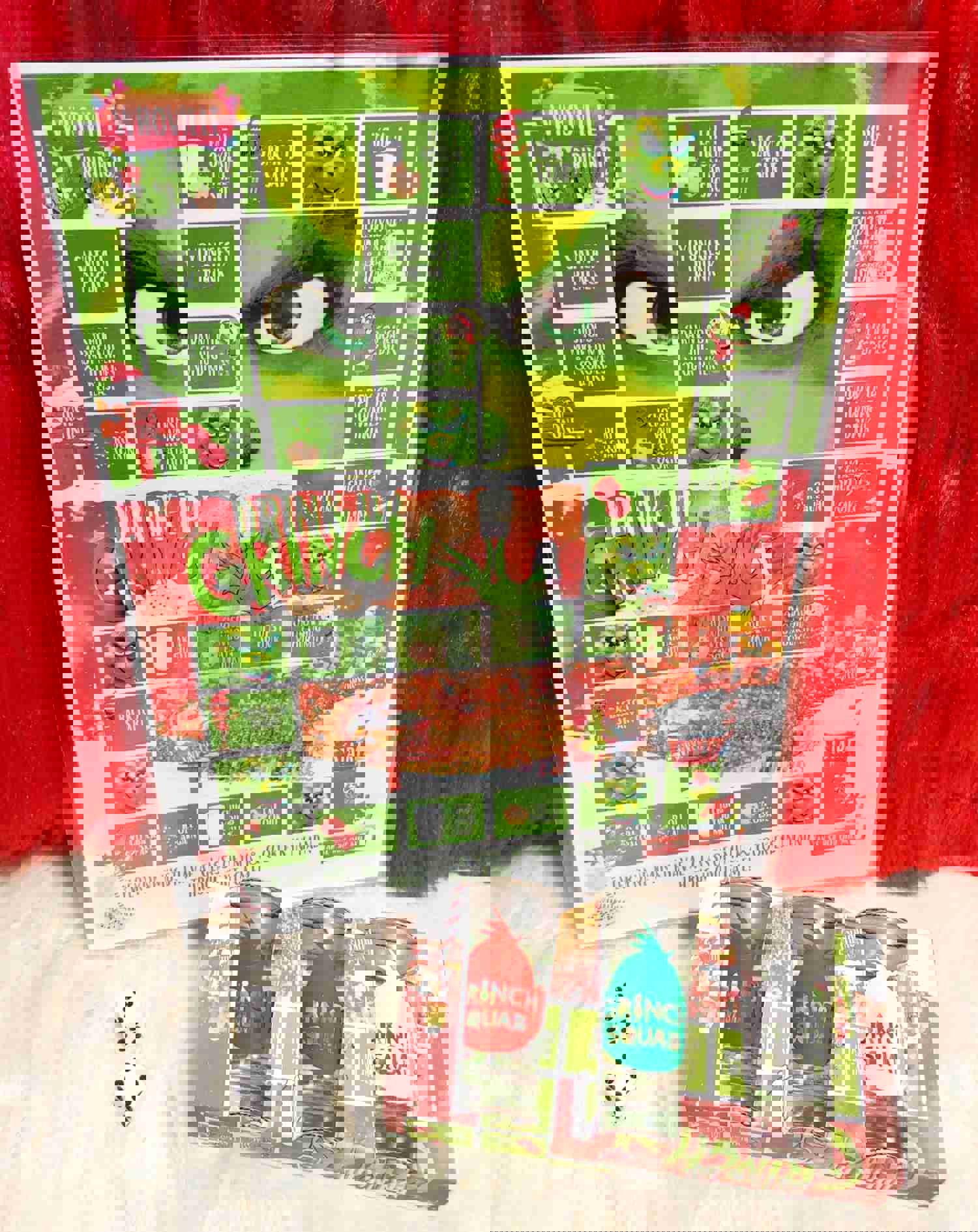 MILK & COOKIES Drink up Grinch Board Game PNG