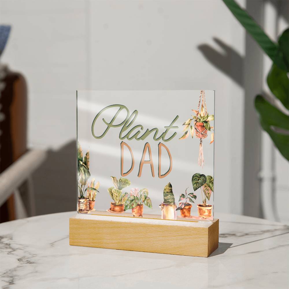 Funny Plant Acrylic LED Night Light - Indoor Garden Decor - Perfect Gift for Plant Lovers
