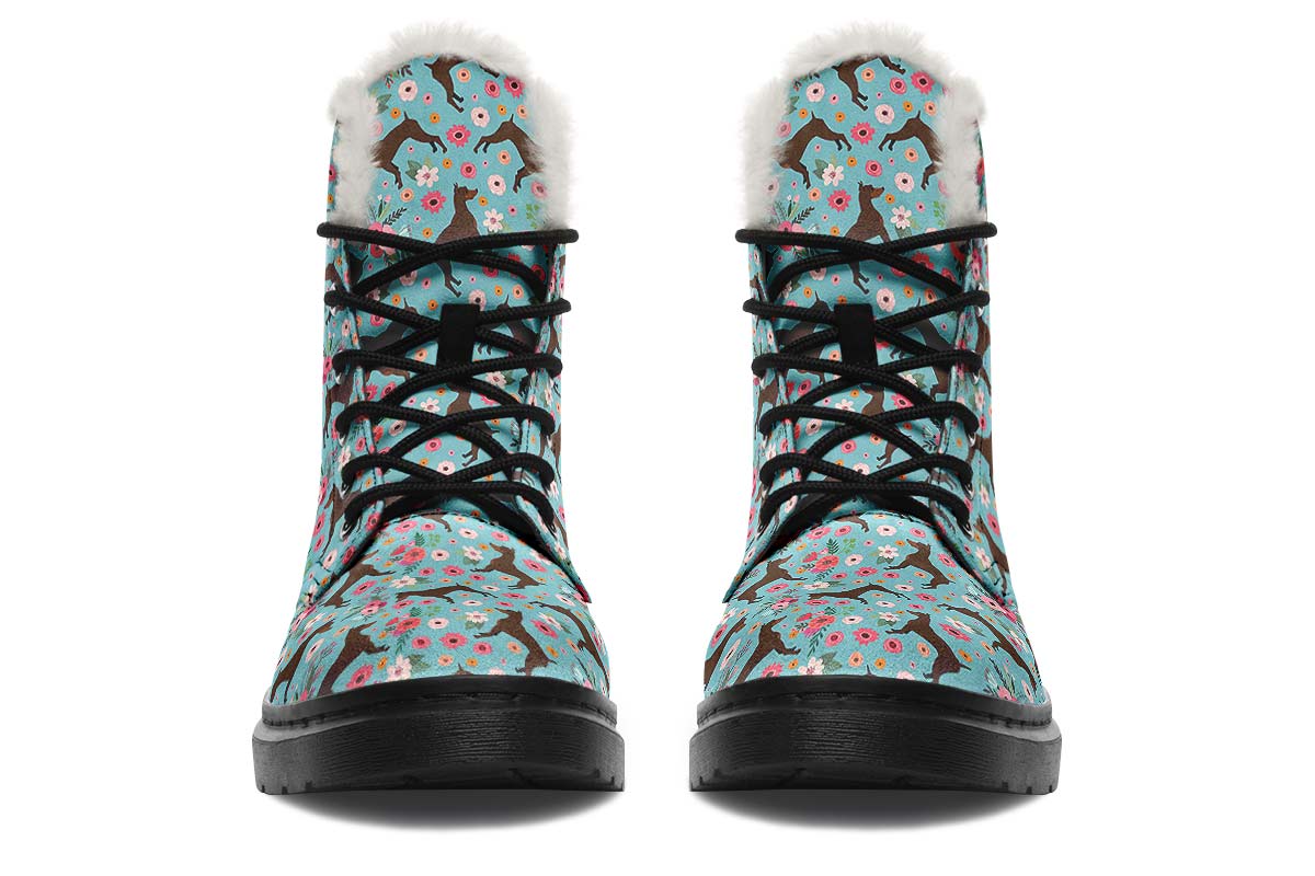 Miniature Pinscher Flower Winter Boots