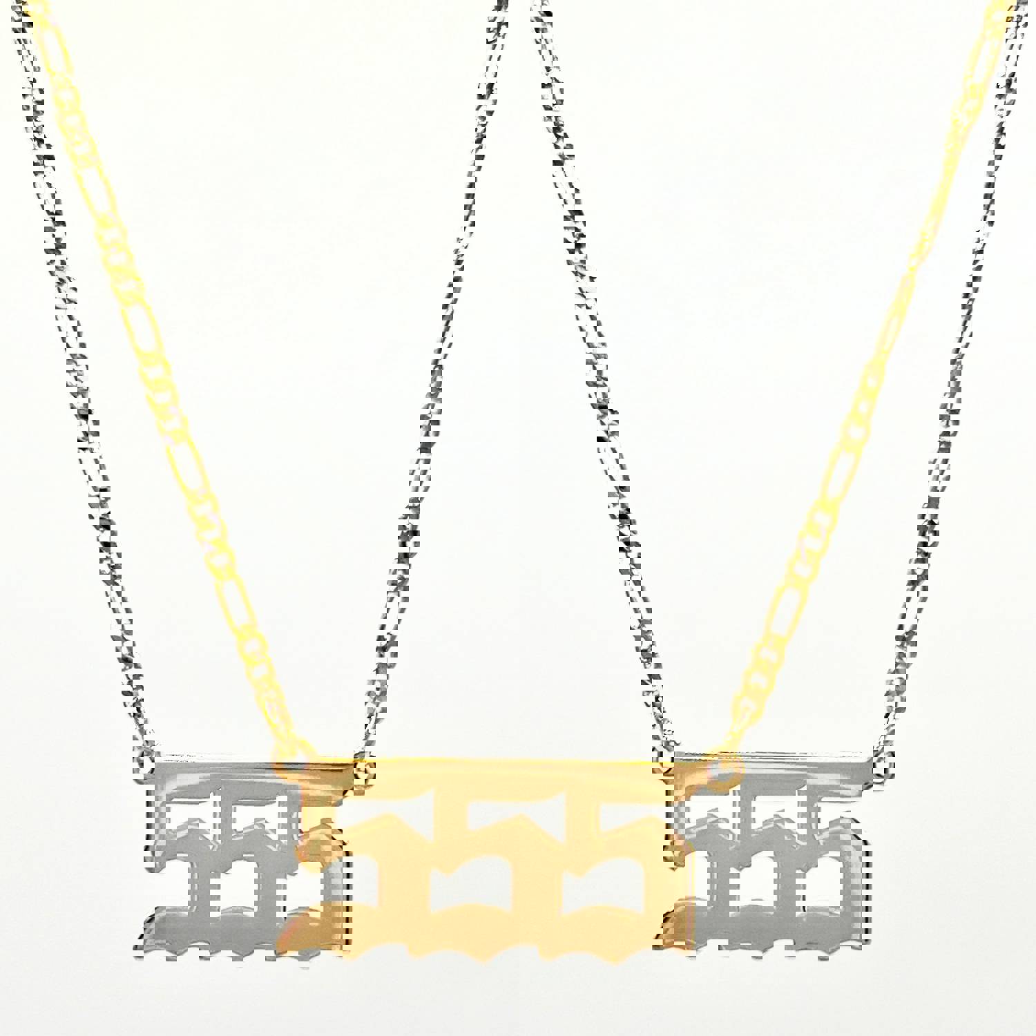 Gold Filled Angel Number Necklace with Engraved Spiritual Message