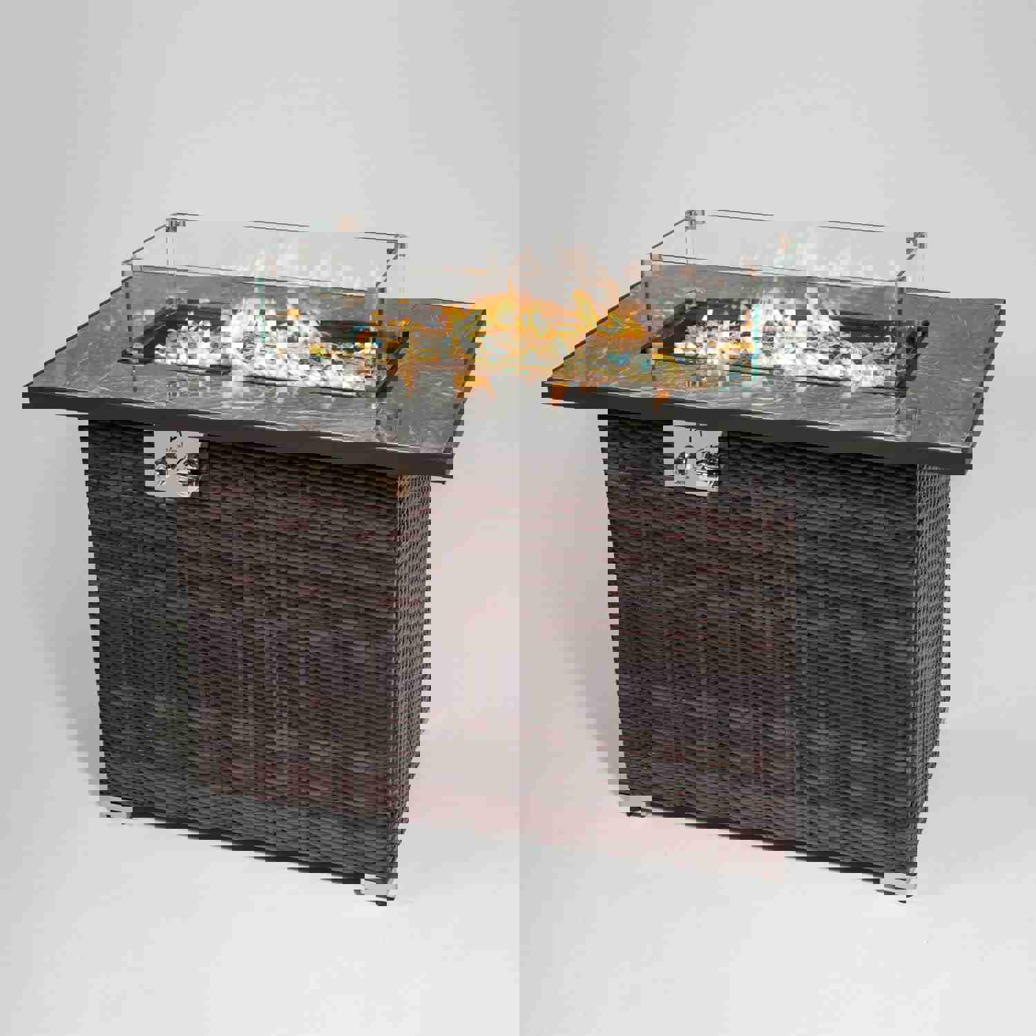 44inch Outdoor Fire Pit Table with Ceramic Tabletop and Propane Gas