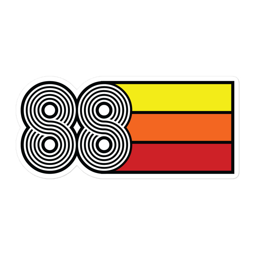 88 - 1988 Retro Tri-Line Decal Bubble-Free Vinyl Stickers