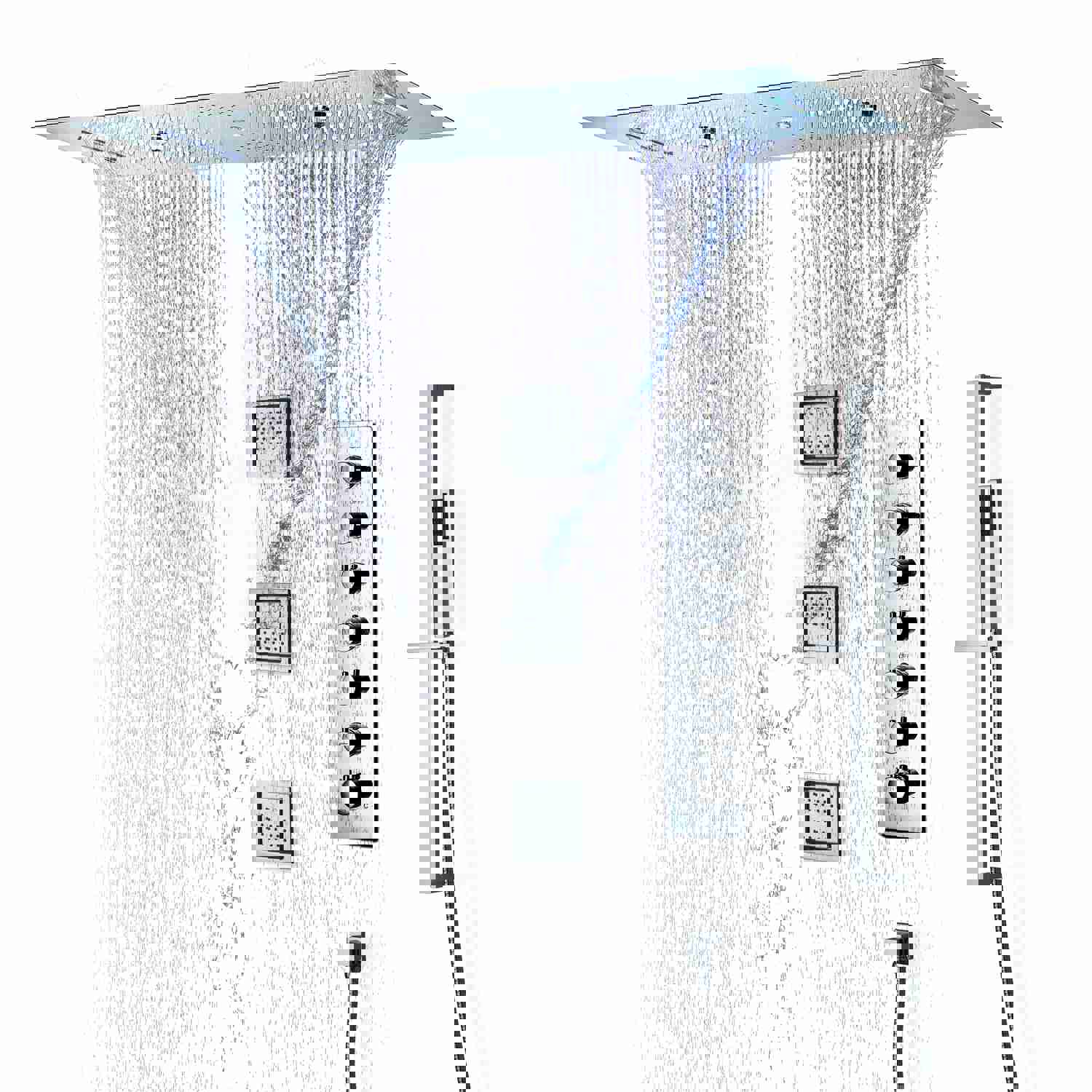 EDEN CHROME | Luxury 36 Inches Complete LED Music Shower Set with Multiple Spray Functions