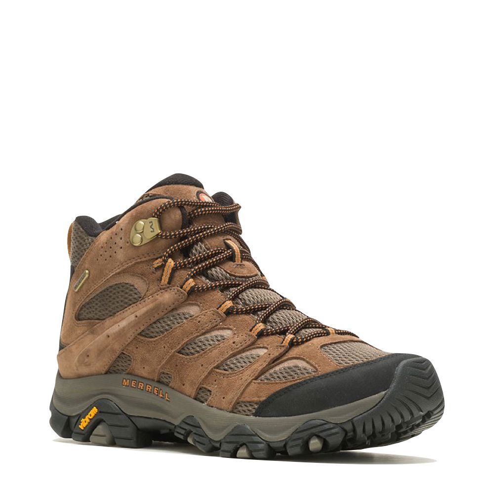 Merrell Mens Moab 3 Mid Waterproof Hiking Boots - Earth Brown