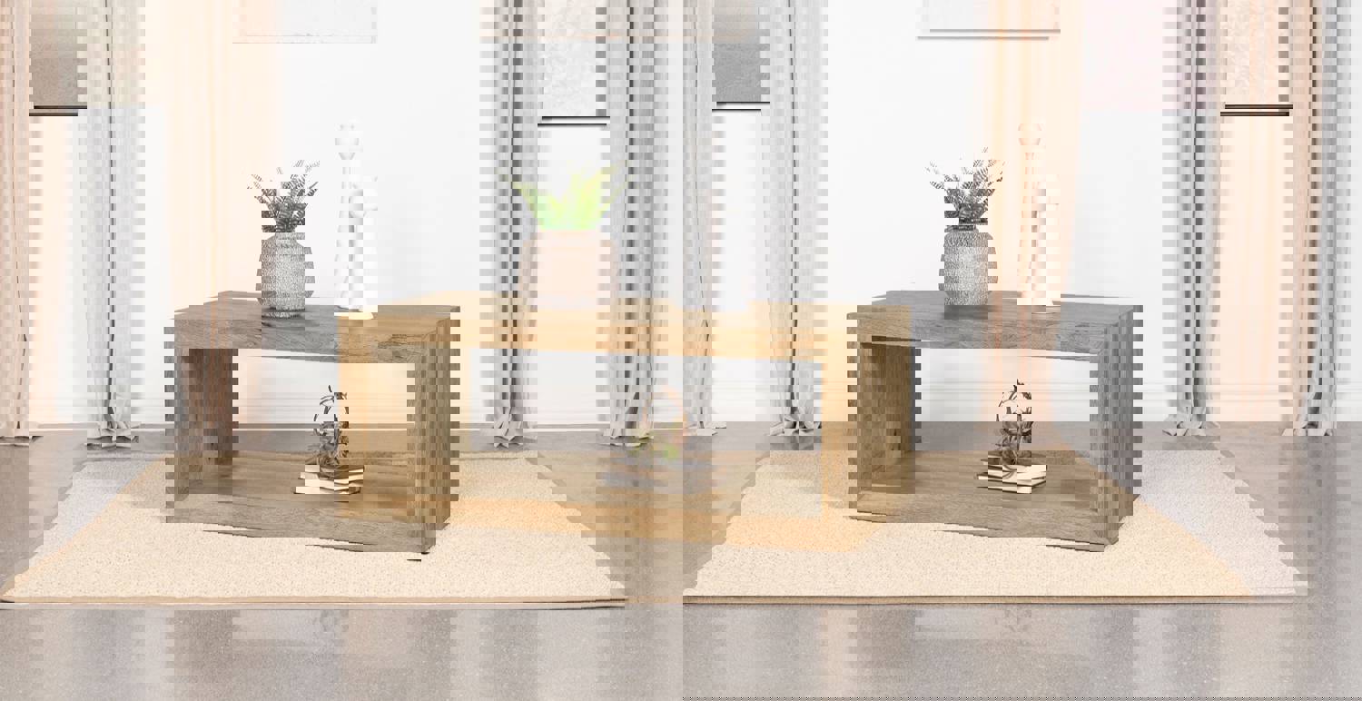 Benton Rectangular Solid Wood Coffee Table Natural