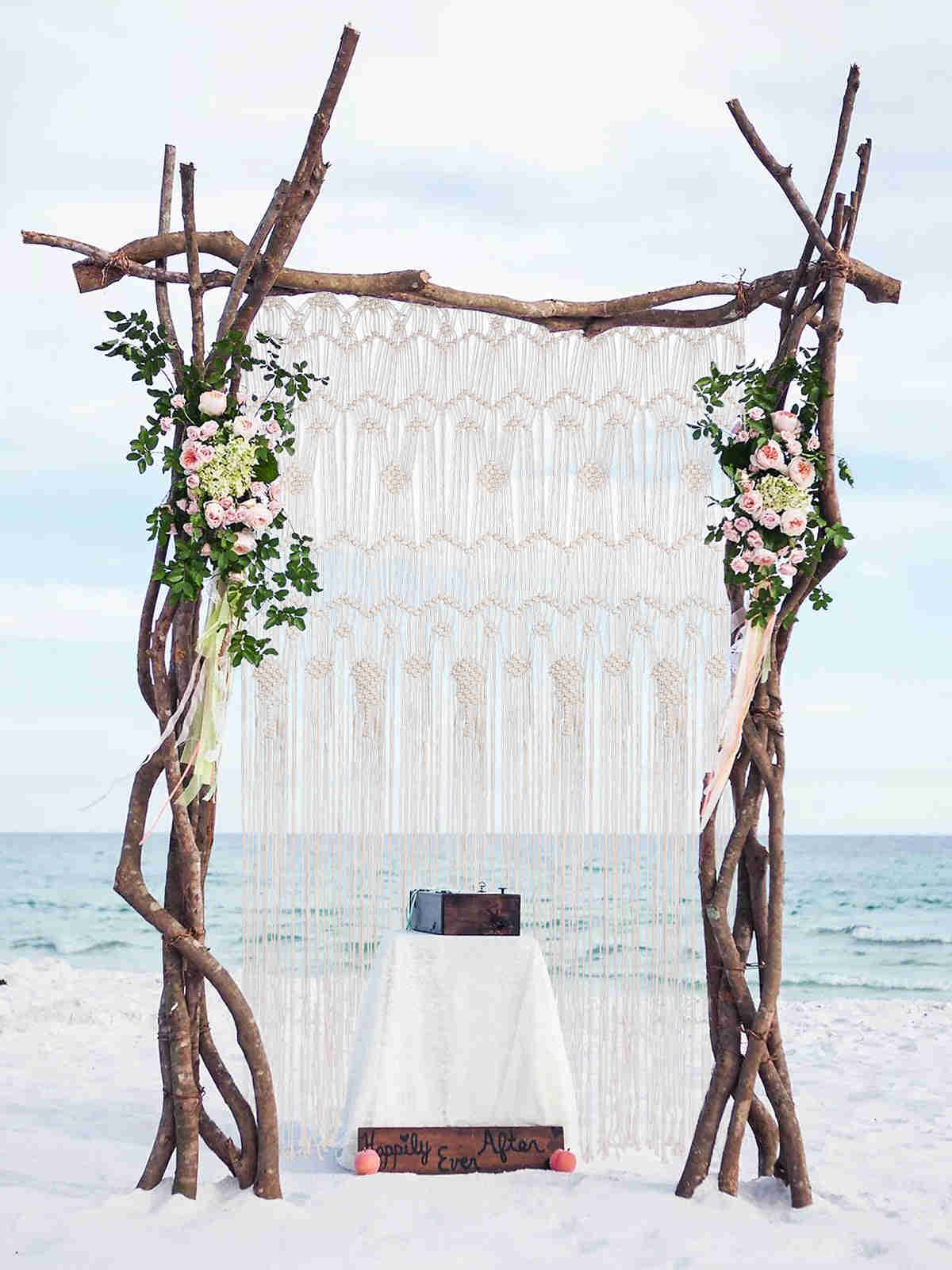 Osunnus Large Long Boho Macrame Curtain Window Room Divider Doorway Curtain