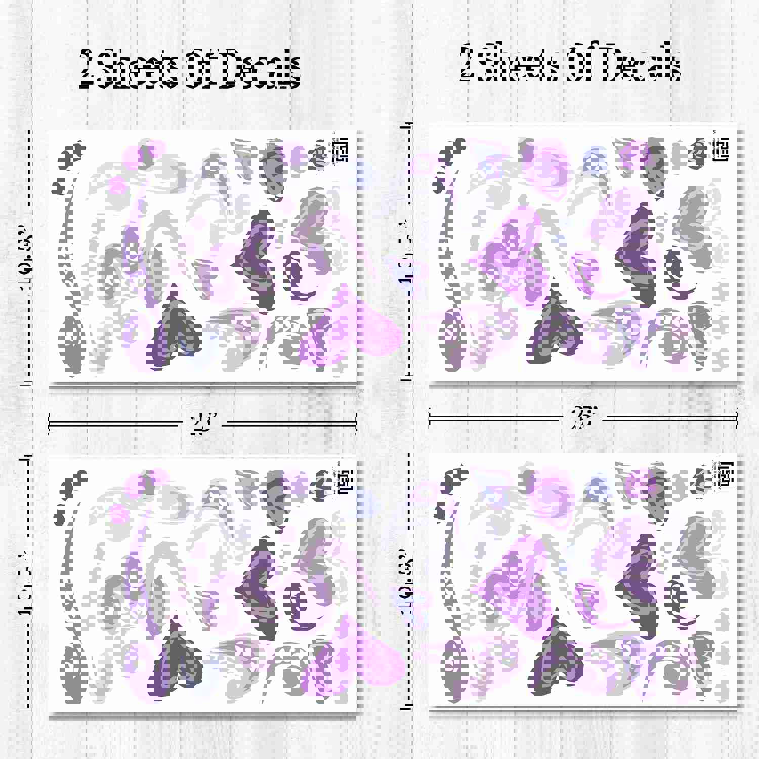 Purple Hearts Wall Decals - Fun & Playful Room Decor