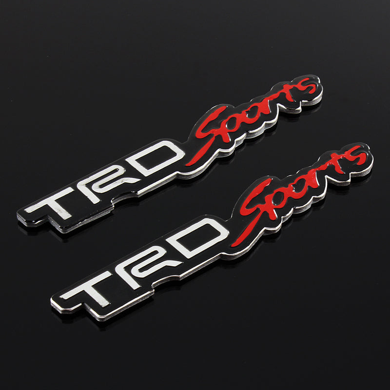 Toyota TRD Sports 3D Aluminum Emblem Decal x2 (18CM)