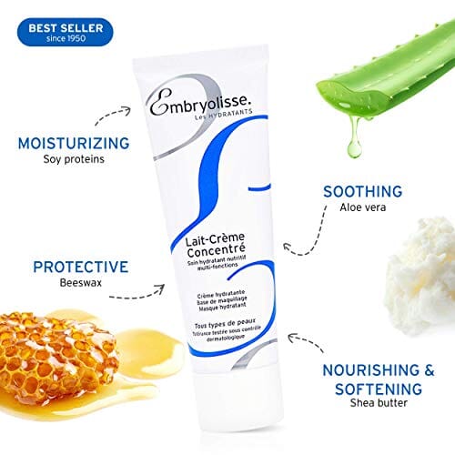 Embryolisse Lait-Crème Concentré, Face Cream & Makeup Primer - Cream for Daily Skincare - Face Moisturizers for All Skin Types