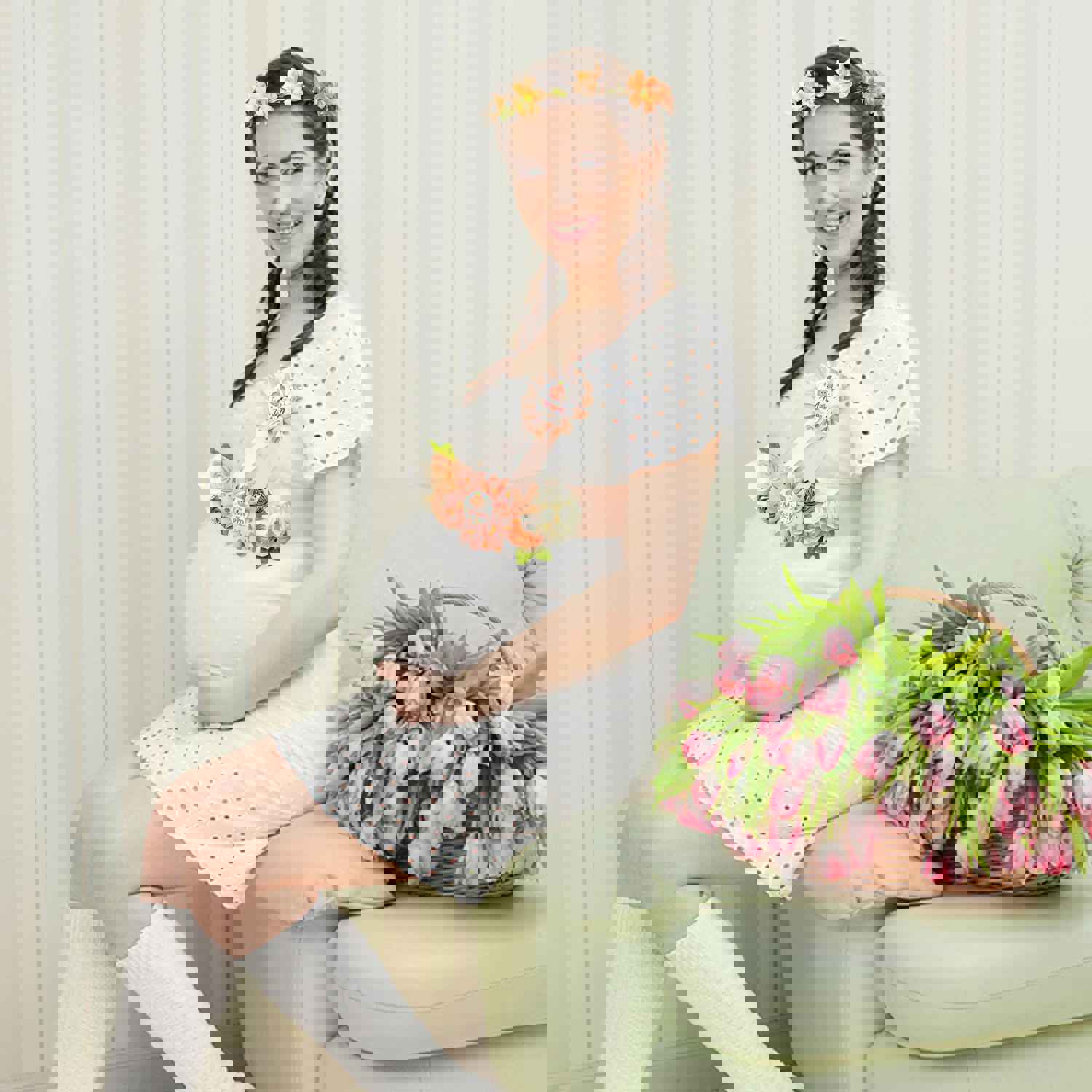 Little Sweet Peach Maternity Sash Kit for Baby Shower