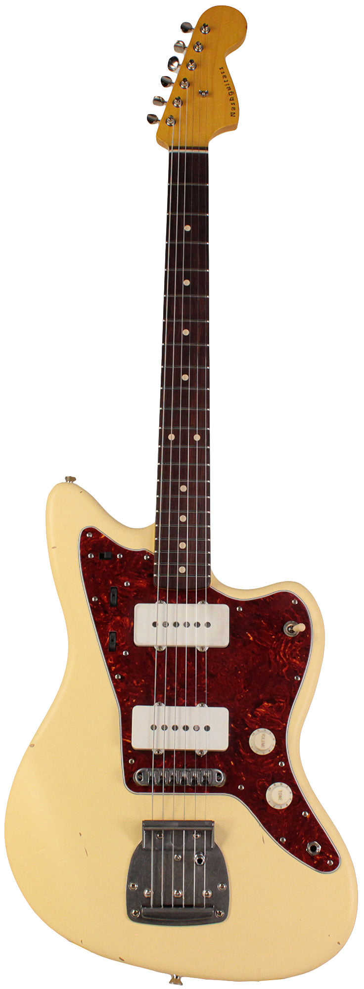 Nash JM-63 Jazzmaster Guitar, Vintage White, Light Aging