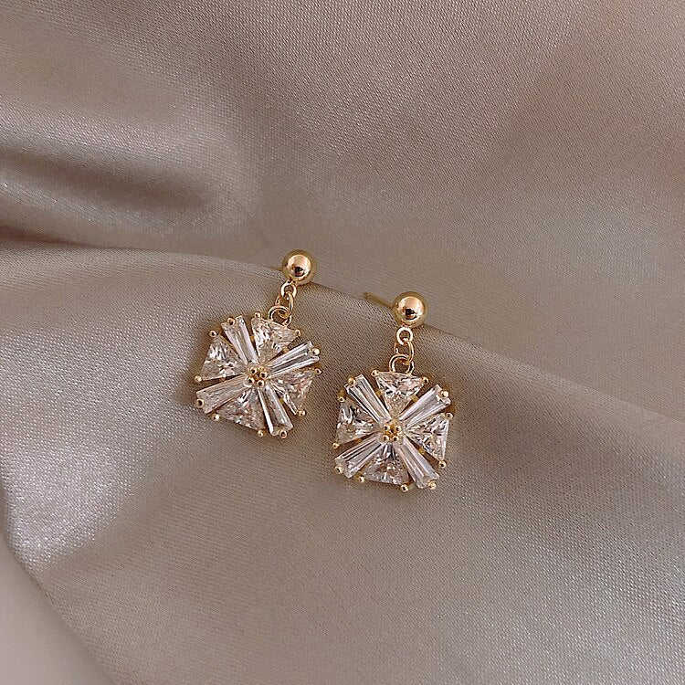 Elegant Square Zircon Drop Earrings for Women - Trendy Crystal Jewelry Gift