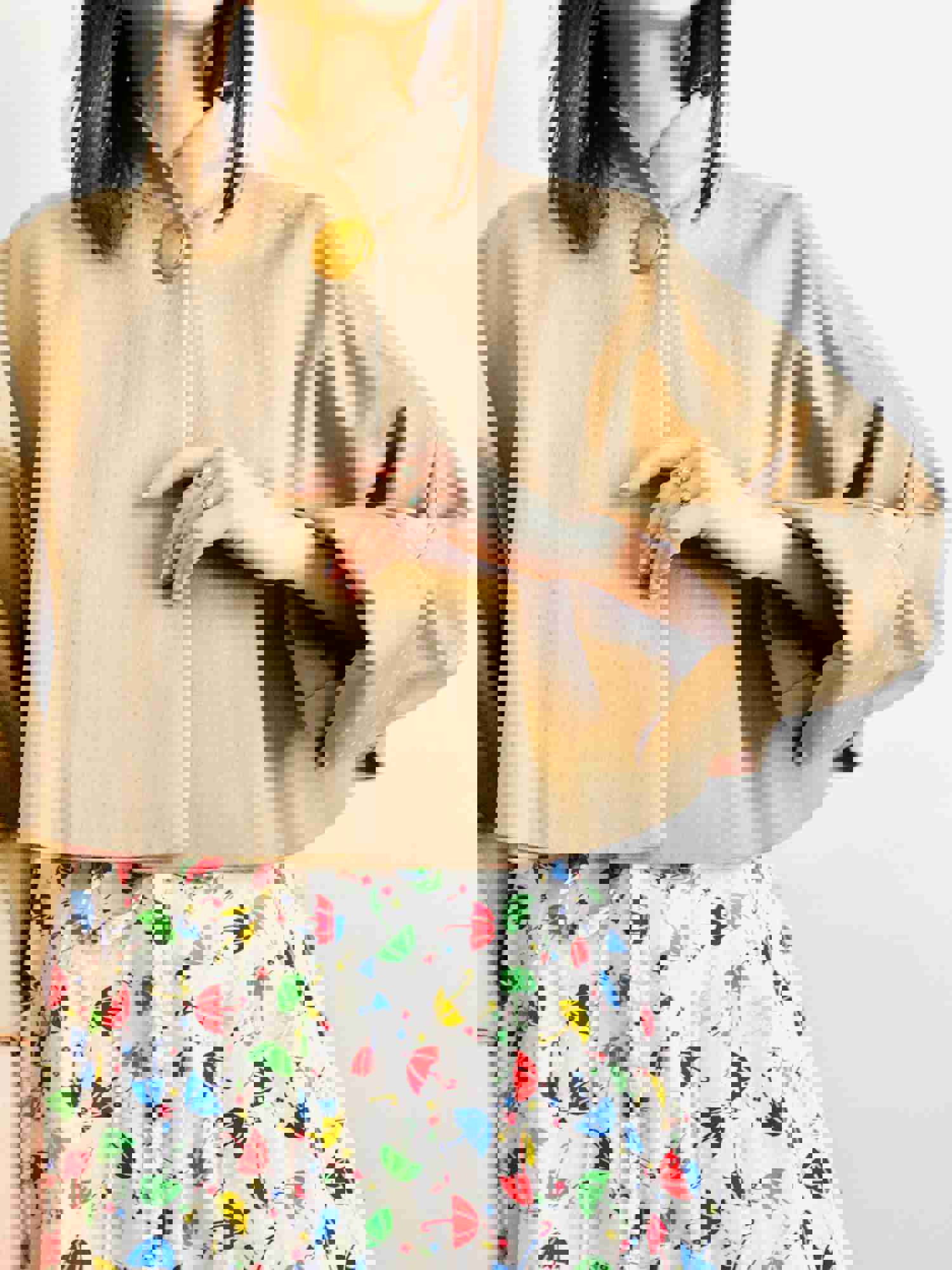 Vintage 1950s Dolman Sleeves Wool Caplet Jacket