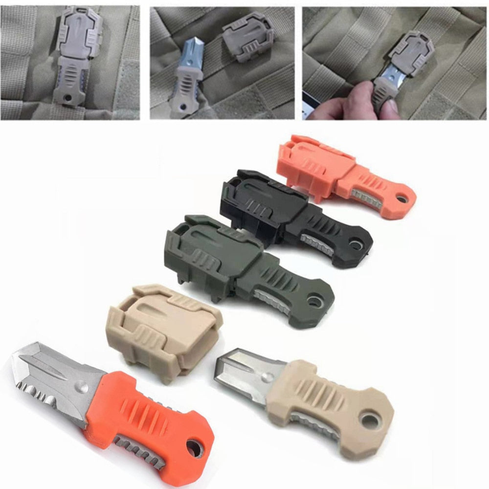 1Pcs Outdoor Portable Belt Beetle Mini Knife EDC Tool with Webbing Buckle