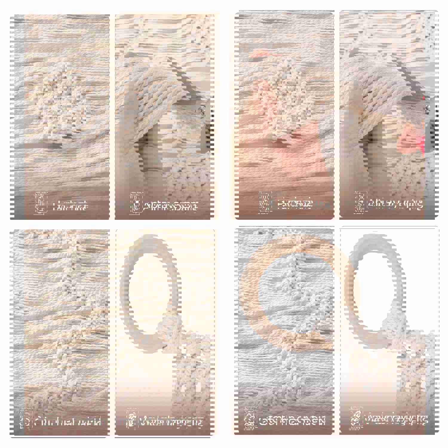 Osunnus Large Long Boho Macrame Curtain Window Room Divider Doorway Curtain