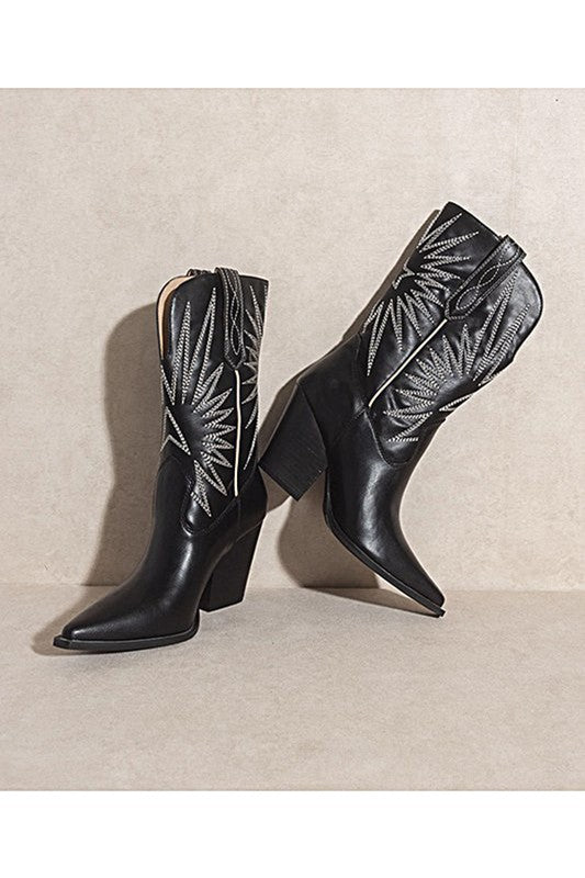EMERSYN-WESTERN BOOTS - Stylish Cowboy Boots with Supernova Stitching