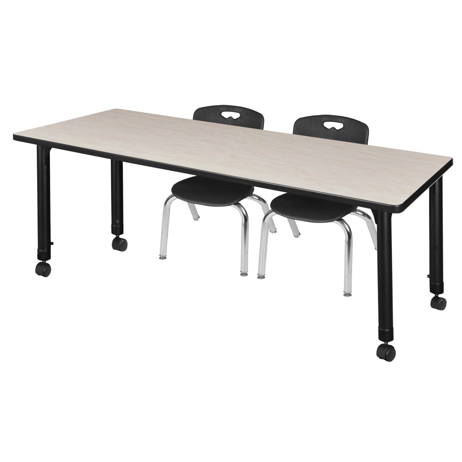 Kee Classroom Table and Chair Package - Adjustable Height Table with 2 Stackable Chairs