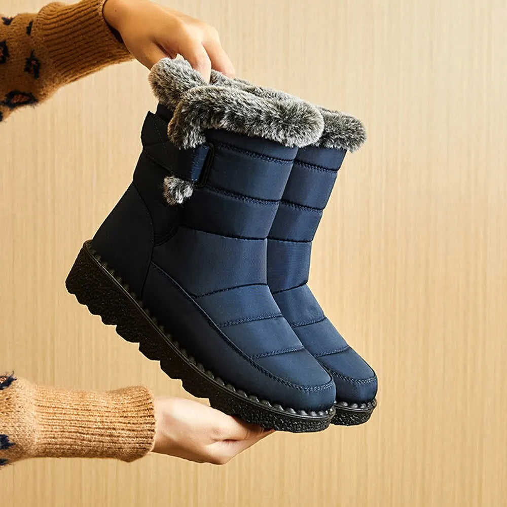 2023 New Faux Fur Waterproof Winter Snow Boots for Men & Women - Warm Platform Ankle Boots