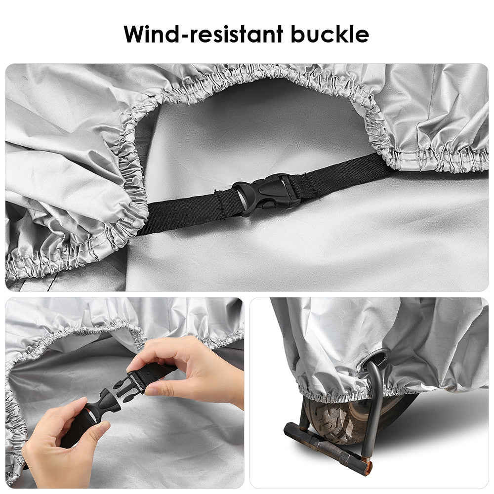 Motorcycle Cover Outdoor UV Protector Waterproof Dustproof Bike Cover with Elastic Hem