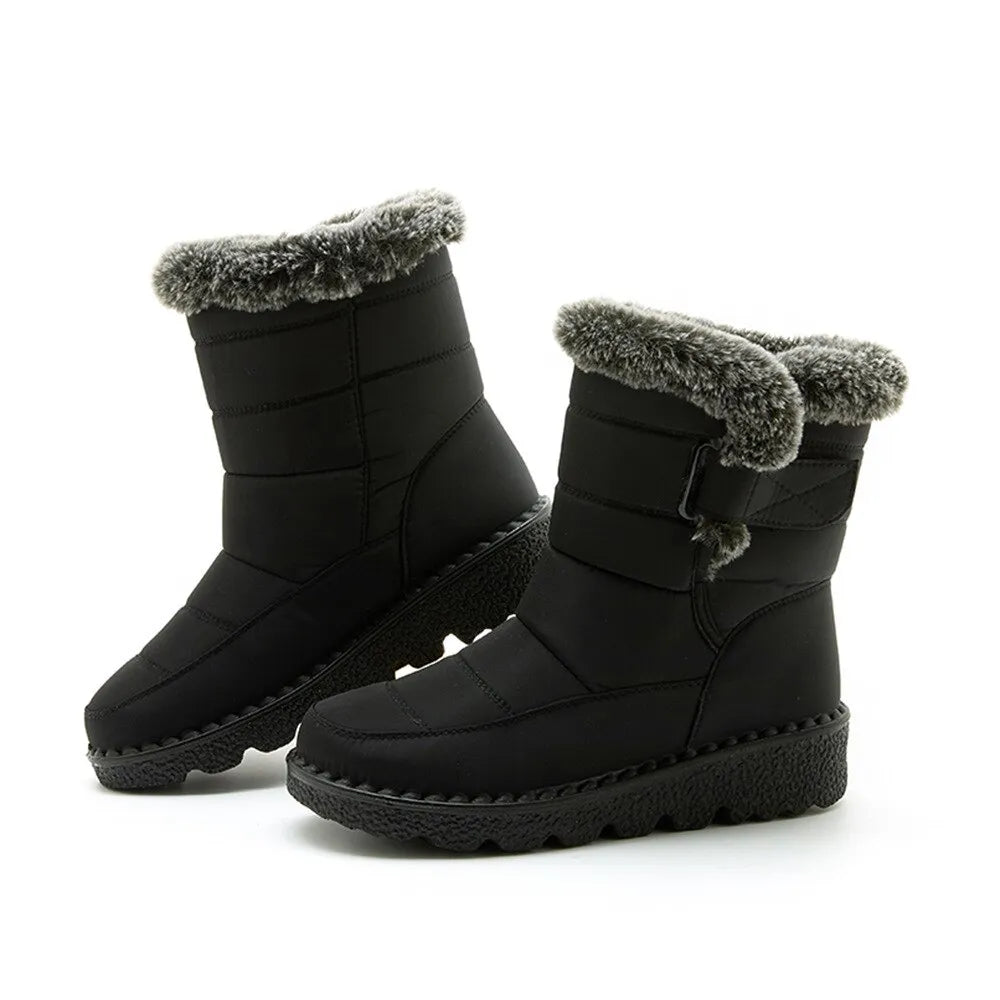 2023 New Faux Fur Waterproof Winter Snow Boots for Men & Women - Warm Platform Ankle Boots