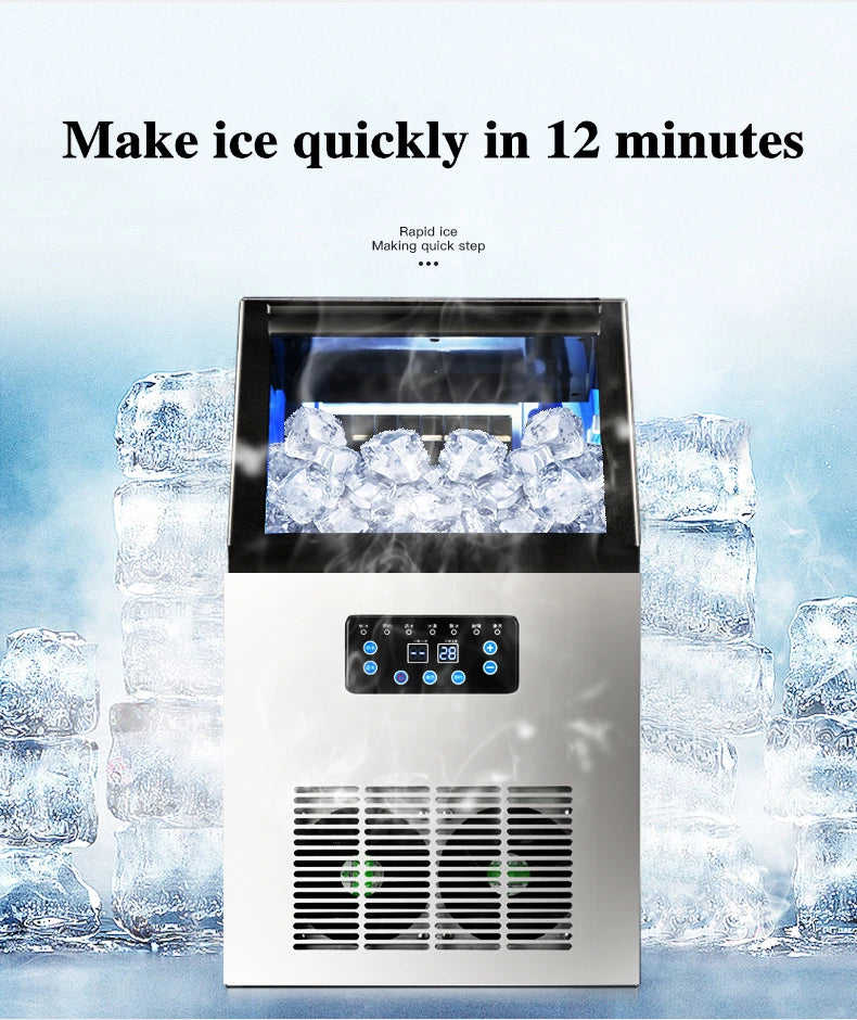 60KG 70KG 80KG Commercial Cube Ice Machine for Bar, Coffee Shop, Tea Shop, or Home Use