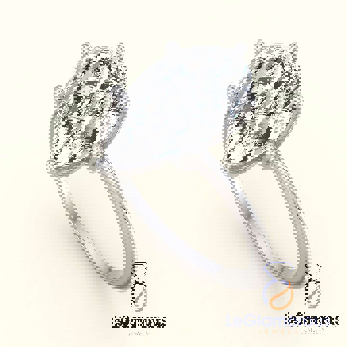 Pear Solitaire Lab Grown Diamond Engagement Ring For Wedding Gift