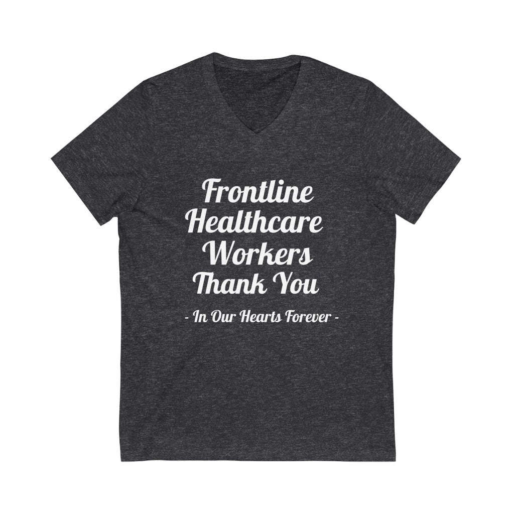 Frontline Healthcare Workers Thank You Unisex Jersey Short Sleeve V-Neck Tee