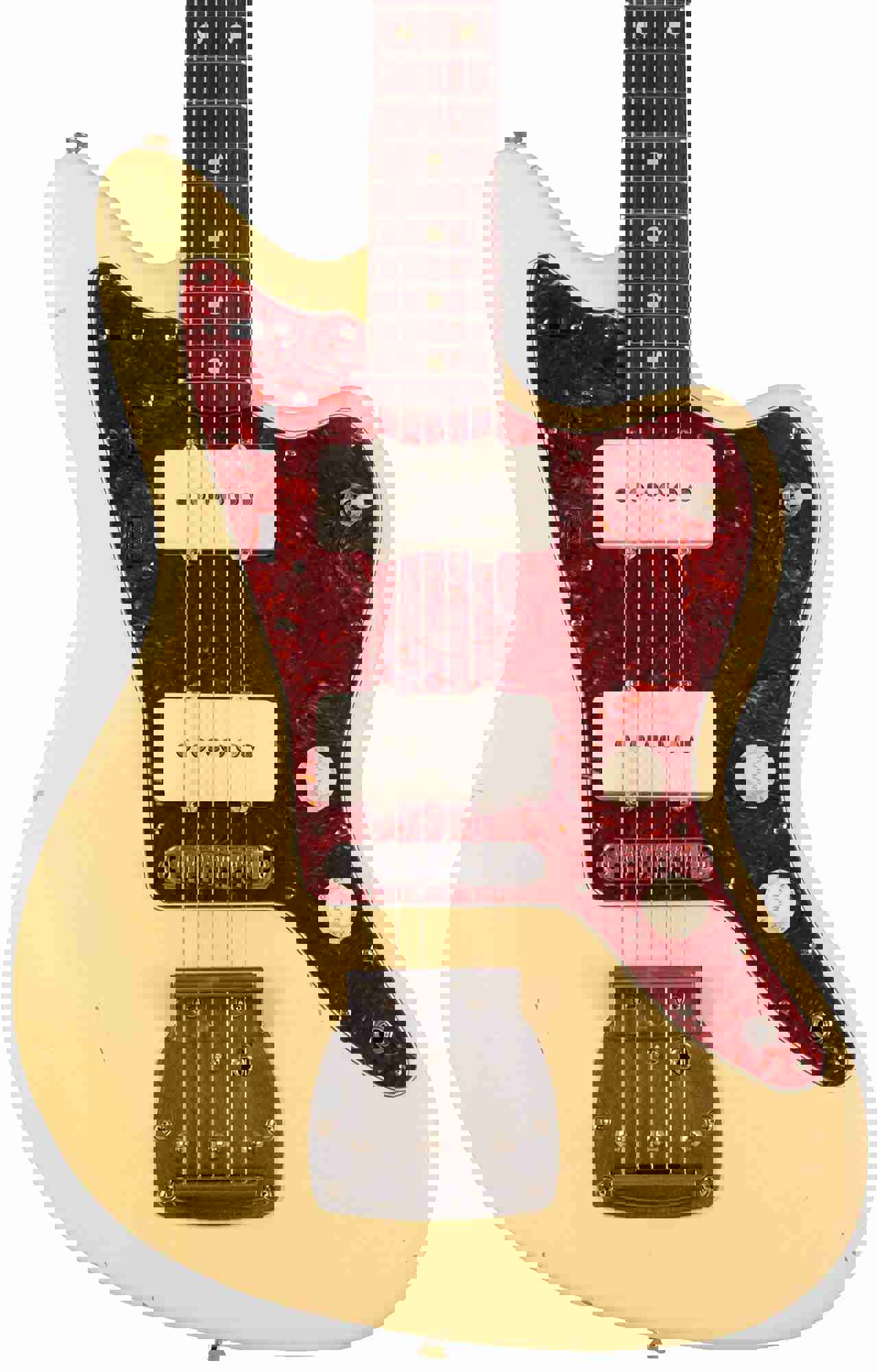 Nash JM-63 Jazzmaster Guitar, Vintage White, Light Aging