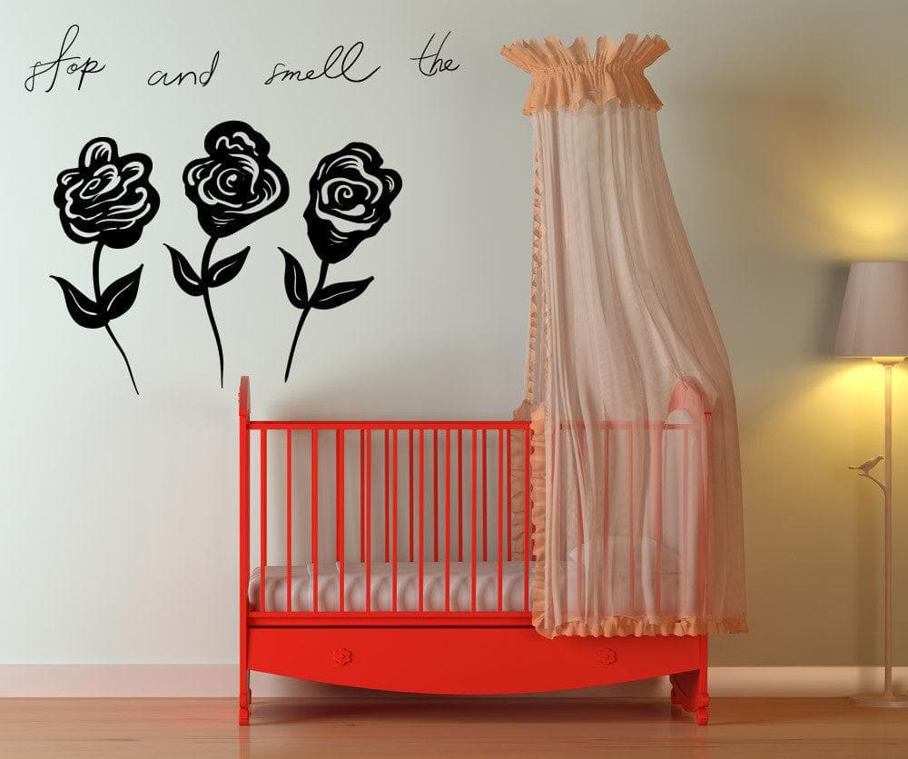 Vinyl Wall Decal Sticker Smell the Roses #OS_MB1145